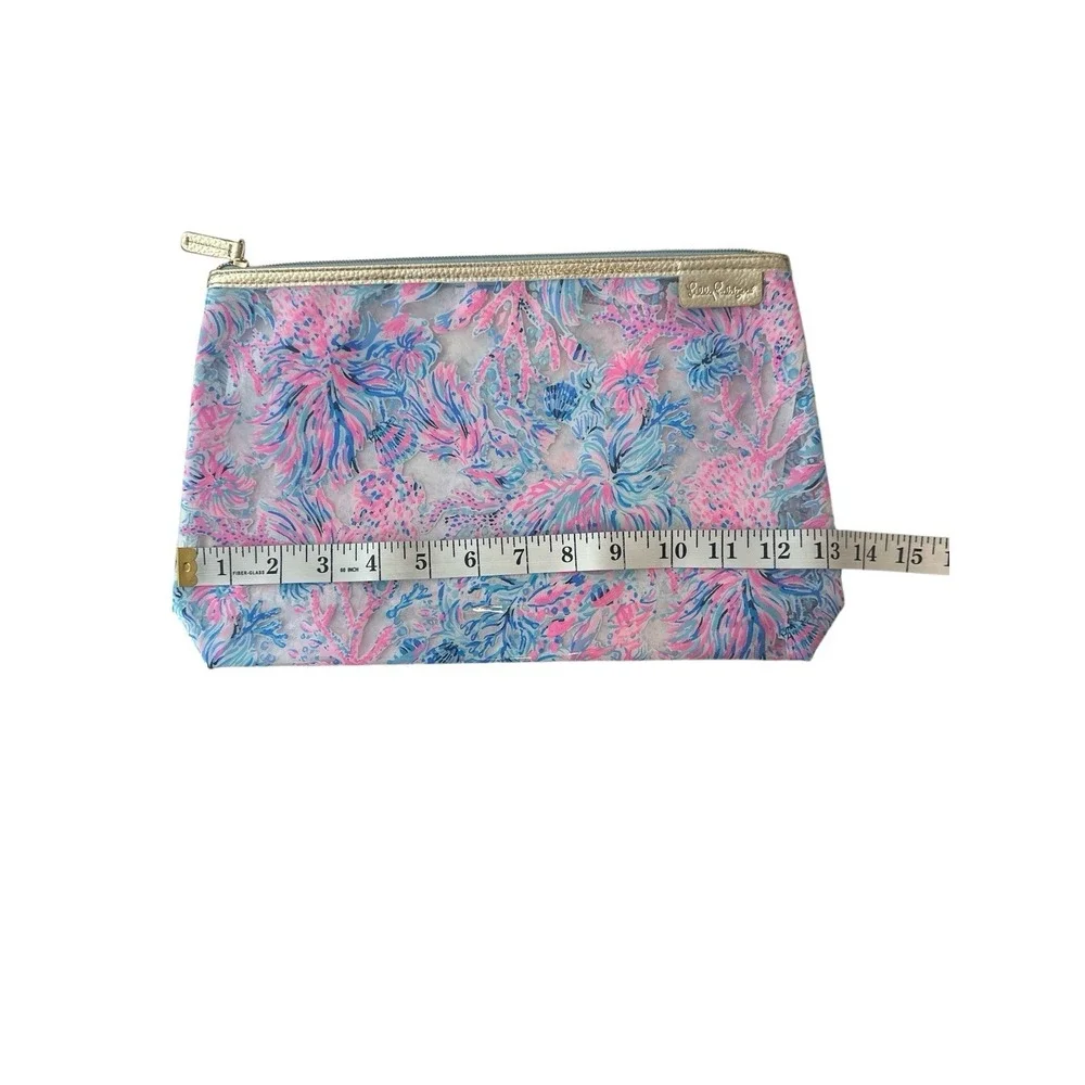 Lilly Pulitzer Makeup Case Travel‎ Toiletries Bag Clear Plastic Floral NWOT